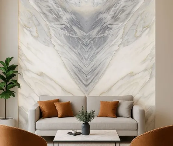 Aplikasi Bookmatch Marble VM 10 pada interior